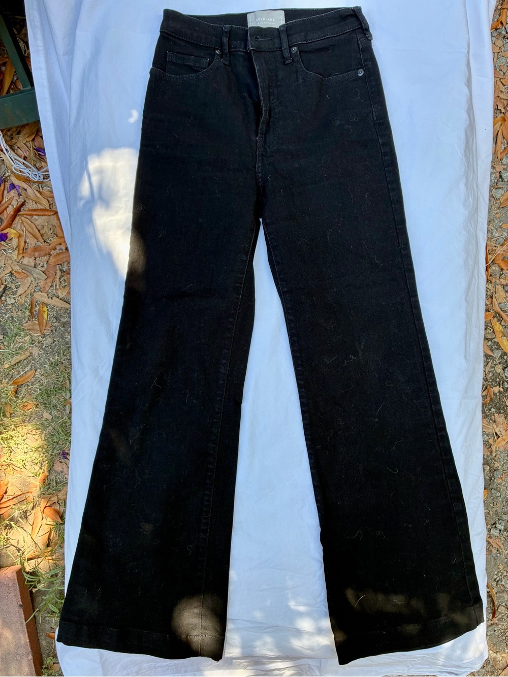 Everlane Black High-Rise Flare Jeans